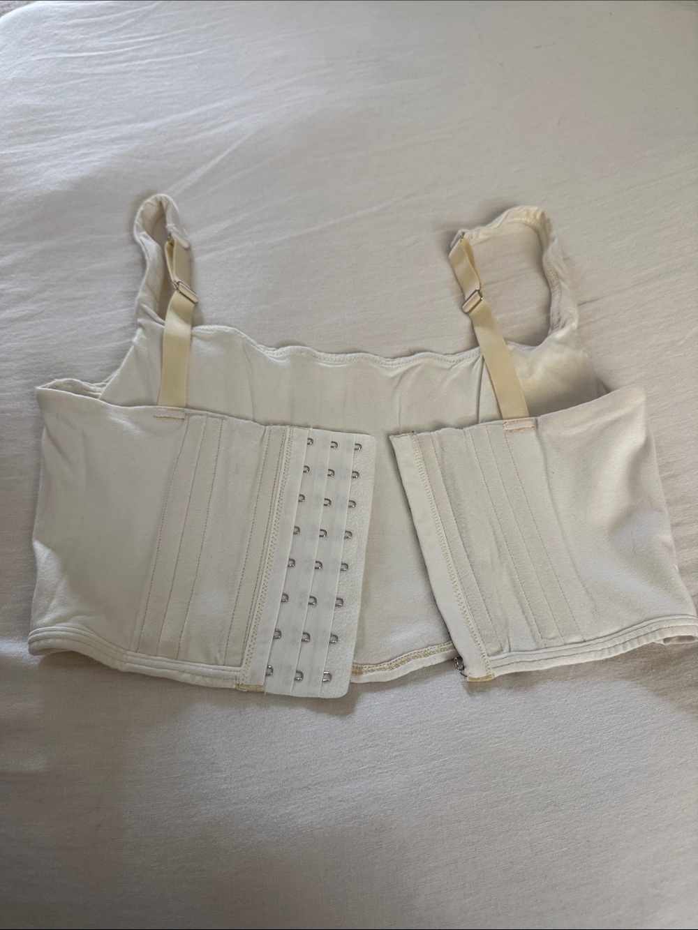 SKIMS Corset Hook-and-Eye Closure bone white tank top. small